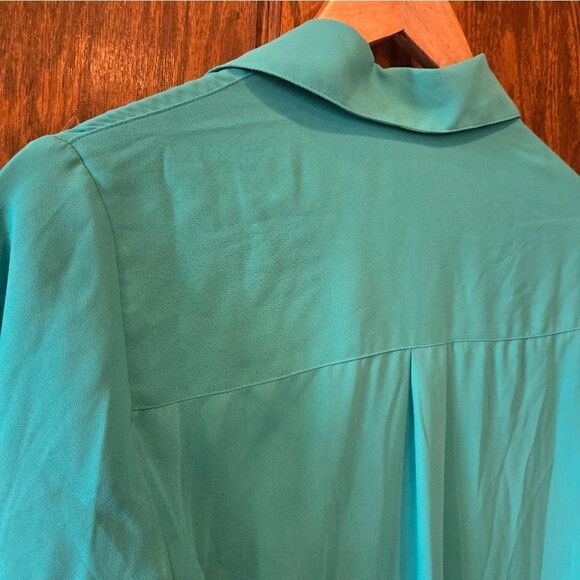 EXPRESS Portofimo Shirt Green Long Sleeves Pockets - Picture 7 of 9